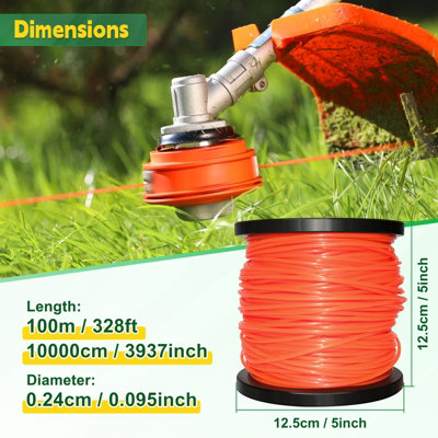 Strimmer Line Wire, 1 Spool Round String Trimmer Line Weed Eater String ...