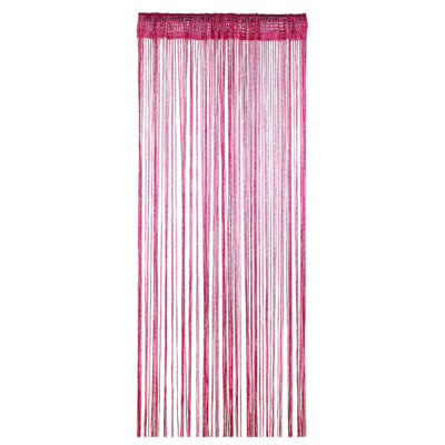String Curtain Panel Spaghetti Tassel Curtain, 200cm x 90cm - Hot Pink