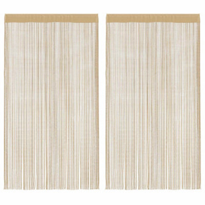 String Curtains 2 pcs 100x250 cm Beige