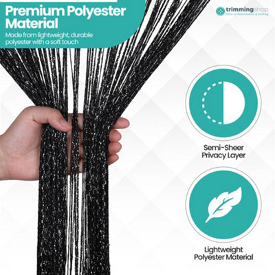 String Curtains Glitter Fringe Panel Fly Screen Doorway Tassel Curatin ...