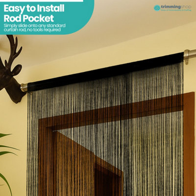 String Curtains Glitter Fringe Panel Fly Screen Doorway Tassel Curatin ...