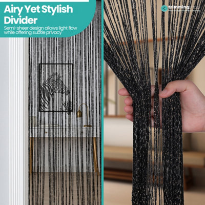 String Curtains Glitter Fringe Panel Fly Screen Doorway Tassel Curatin ...