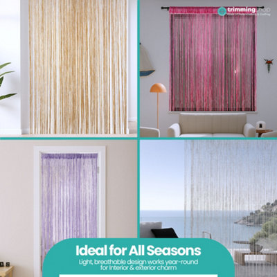 String Curtains Glitter Fringe Panel Fly Screen Doorway Tassel Curatin ...