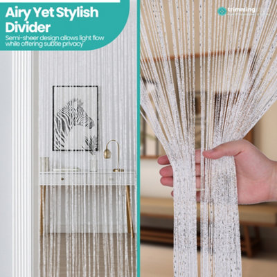 String Curtains Glitter Fringe Panel Fly Screen Doorway Tassel Curatin ...