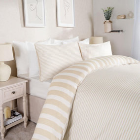 Stripe Line Reversible Duvet Cover with Pillowcase Bedding Quilt Set