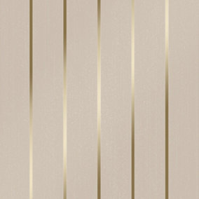 Stripe Panel wallpaper in cream & gold