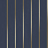 Stripe Panel Wallpaper In Navy And Gold