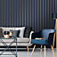 Stripe Panel Wallpaper In Navy And Gold
