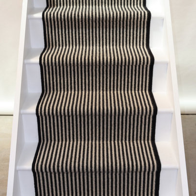 Stripe Quality Loop Pile Stair Runner with 100% Wool Edge 60 600