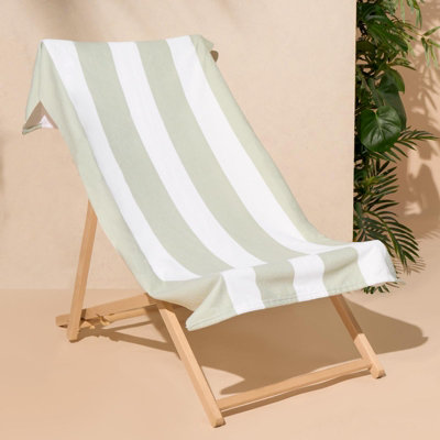 Stripe Towel Bath Quick Dry Summer Travel Microfibre Absorbent Swim Holiday Green