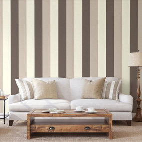 Stripe Wallpaper - Chocolate / Coffee / Cream - E40928