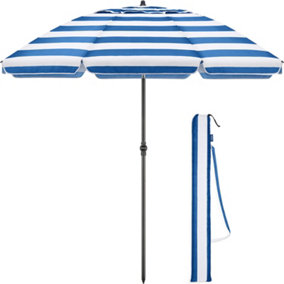Striped Beach Parasol Tilting - Blue