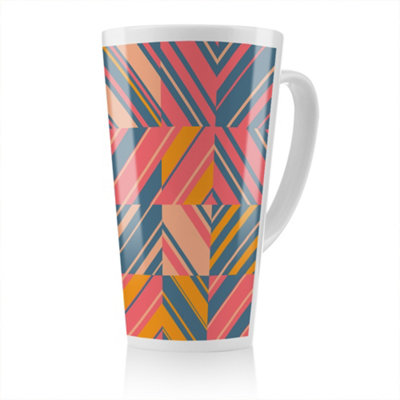 Striped Bright Geometric Pattern Latte Mug, Stunning Designer mug fit ...