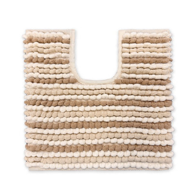 Striped Chunky Bobble Pedestal Toilet Mat - Natural