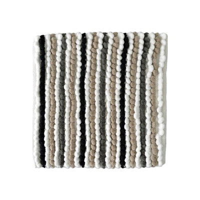 Striped Chunky Bobble Shower Mat - Monochrome