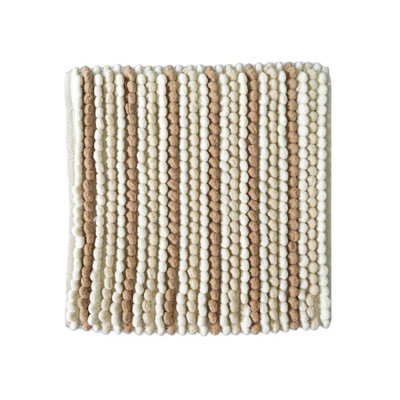 Striped Chunky Bobble Shower Mat - Natural