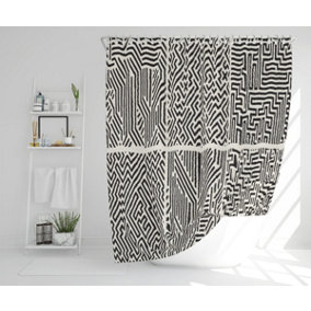 striped geometric patterns (Shower Curtain) / Default Title