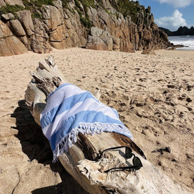 Striped Hammam Turkish Style Beach Towel - 3