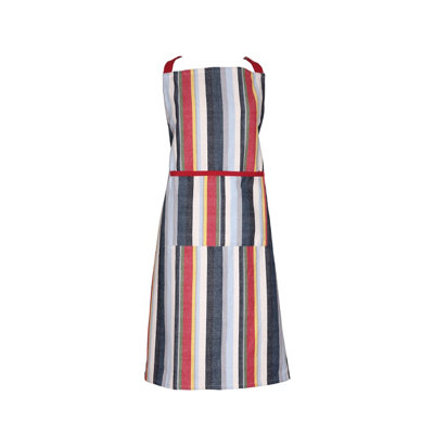 Striped Recycled Cotton Adult Apron - Red