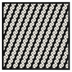 Striped rope pattern (Picutre Frame) / 16x16" / White