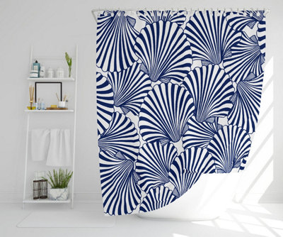 Striped Sea Shells (Shower Curtain) / Default Title