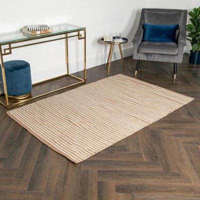 Striped Wool & Jute Rug 120 x 180cm