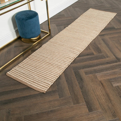 Striped Wool & Jute Runner Rug (60 x 230cm)