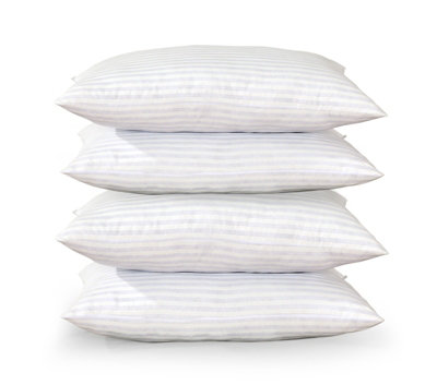 Stripes Pillows Hollowfiber Filled Hotel Quality Bounce Back Bed Pillows Pack of 4