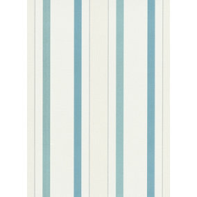 Stripes/Waves Wallpaper 542908 blue Blown vinyl / non-woven