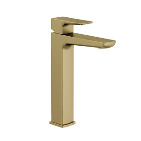 Strive Tall Basin Mono Tap with Universal Click Basin Waste Brushed Brass