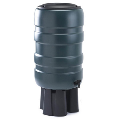 Strong 150L Slimline Medium Garden Water Butt Set Including Lid Tap with Stand and Filler Kit - 3