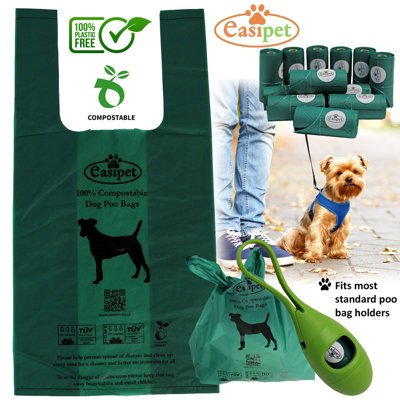 Strong Dog Poo Bags Compostable Puppy Poop Large Tie Handles Biodegradable 120pc