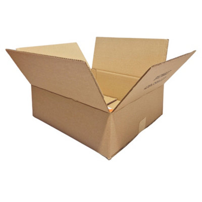 Strong Double Wall Cardboard Boxes 16.5" x 14" x 4" 19 Litres Storage Packing Moving House Sturdy Shipping Boxes (Pack of 25)
