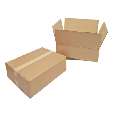Strong Double Wall Cardboard Boxes 16.5" x 14" x 4" 19 Litres Storage Packing Moving House Sturdy Shipping Boxes (Pack of 25) - 8