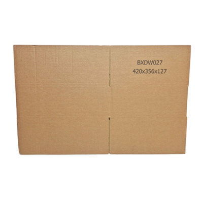 Strong Double Wall Cardboard Boxes 16.5" x 14" x 4" 19 Litres Storage Packing Moving House Sturdy Shipping Boxes (Pack of 25) - 9