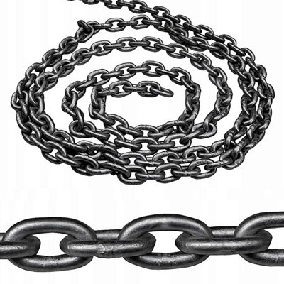 Strong Galvanized Plated Chain Links DIY Heavy Duty Steel Cut Length ...