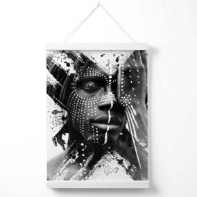 Strong Man Fashion Black and White Photo Poster with Hanger / 33cm / White