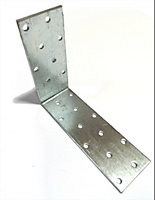 Strong Metal Strap Anchor Corner Brackets Galvanised - Size 120x95x40x2mm - Pack of 10