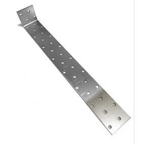 Strong Metal Strap Anchor Corner Brackets Galvanised - Size 40x300x40x2mm - Pack of 5