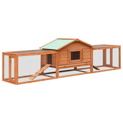 Strong Rabbit Hutch Solid Pine & Fir Wood 310x70x87 cm