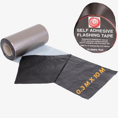 Strong Self Adhesive Flashing Tape for Roofing 300mm Width,10M Lead Flashing Roll for Bitumen Roof, Chimney, and Gutter Repairs