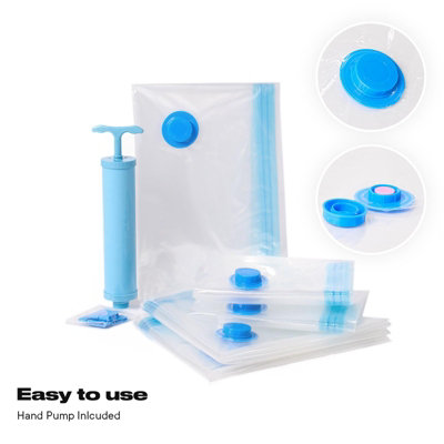 Strong Vacuum Seal Storage Bag 5 PC Set Space Saving Pack Vac Bags Zip Lock