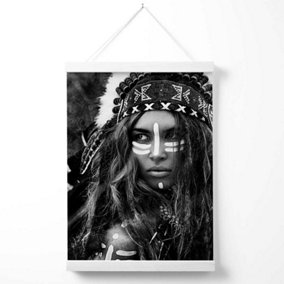 Strong Woman Fashion Black and White Photo Poster with Hanger / 33cm / White