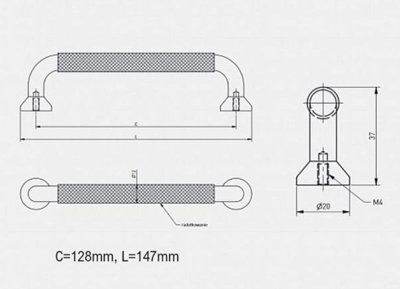 STRUCTURE - cabinet door handle - black, 128mm