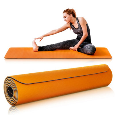 FOReverweihuajz 6mm TPE yoga mat, fitness mat, dance training exercise mat,  non-slip design, thickened home Bodhi yoga mat : : Sports &  Outdoors