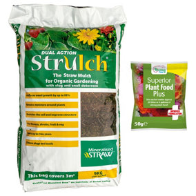 Strulch Mulch 9kg and 50g Plant Food - Blooming Fast