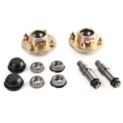 Stub axle kit with 1" taper hubs