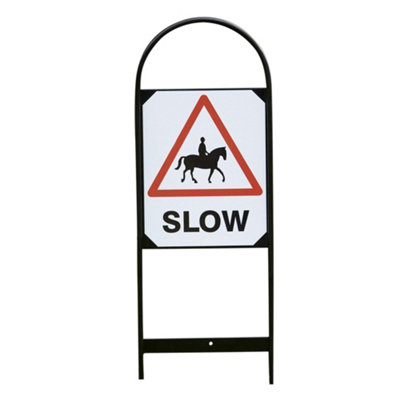 Stubbs Horse Slow Double Sided Signs (Pack of 2) Black/Red (One Size)