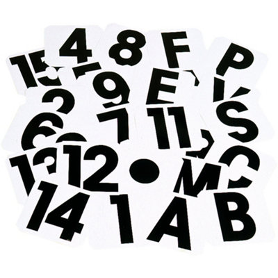 Stubbs Self Adhesive Label Letters Black/White (E)