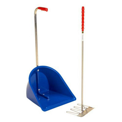 Stubbs Stable Mate Manure Collector With Long Handle Rake Blue (One Size)